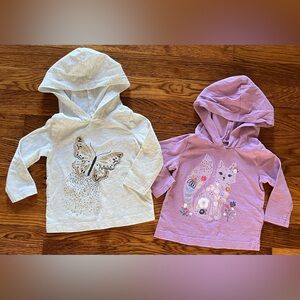 Carter’s Hooded Long-sleeve Graphic T Shirts Set of 2 Size Baby Girl 9M